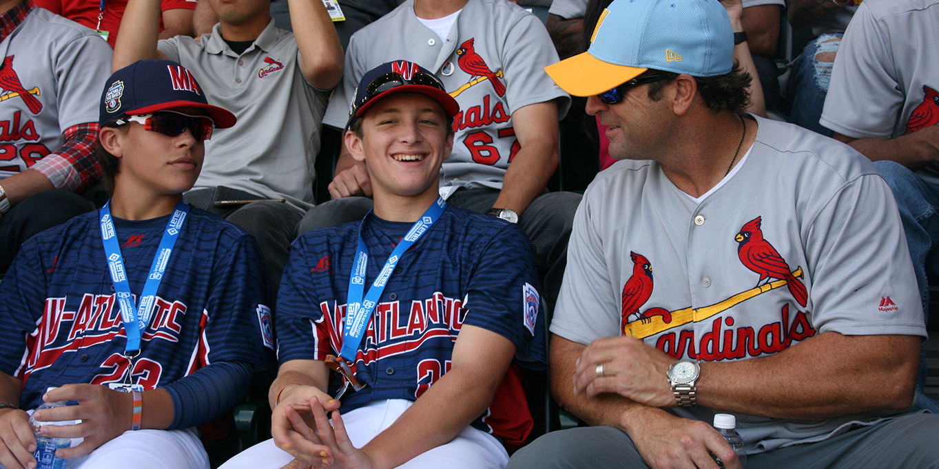 Cardinals Player Sitting in Stadium with Mid-Atlantic Players